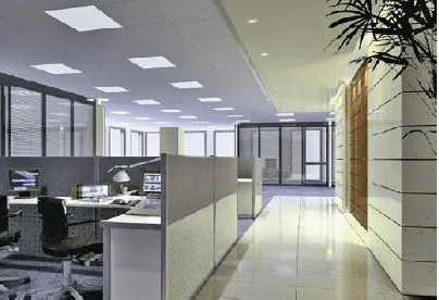 Commercial office lighting installation